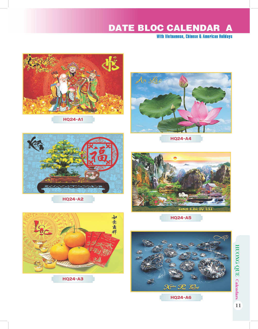 Lich Huong Que Carton Calendars